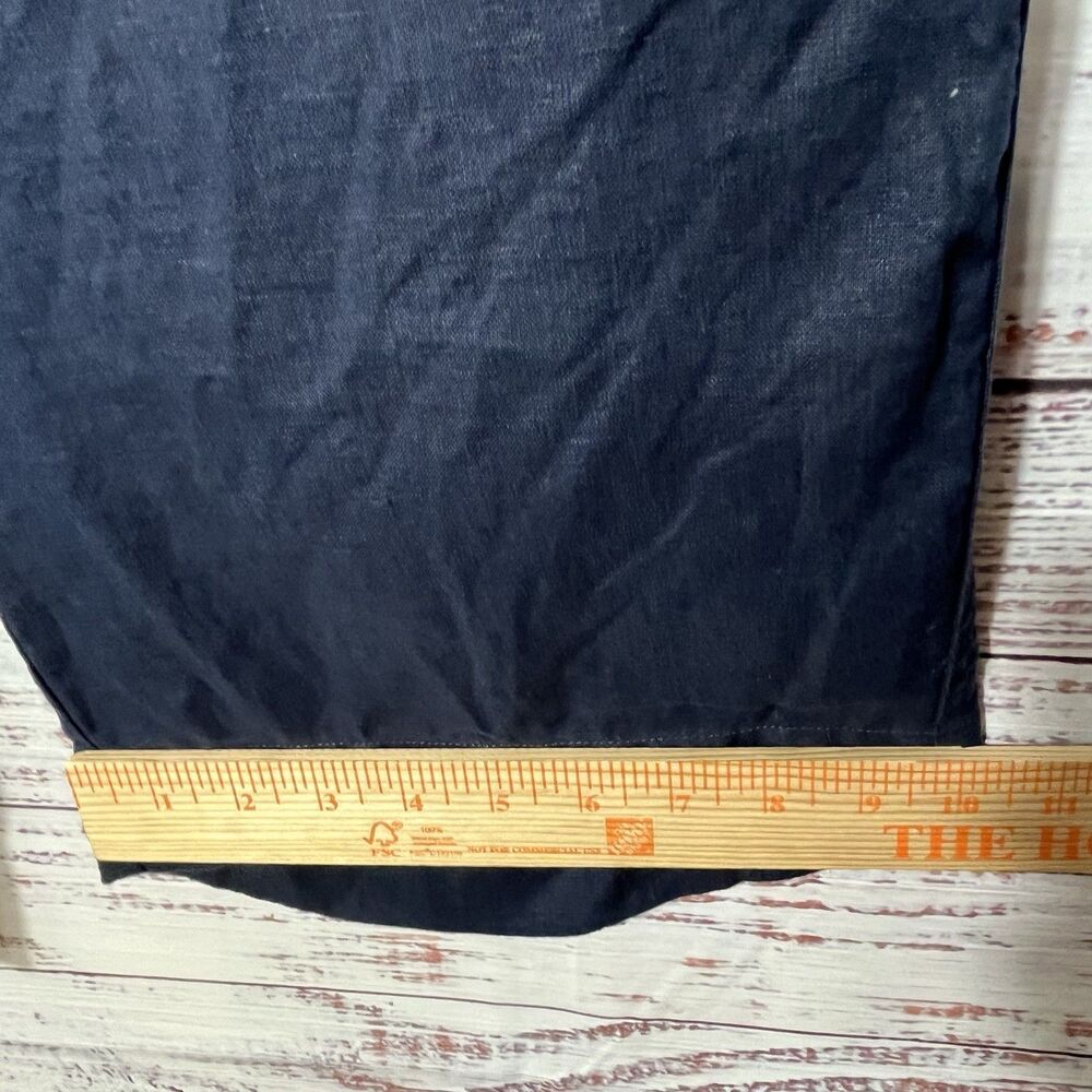 QUINCE 100% European Linen Pants L Drawstring Wide Leg Navy Blue Capsule Coastal - Picture 8 of 8
